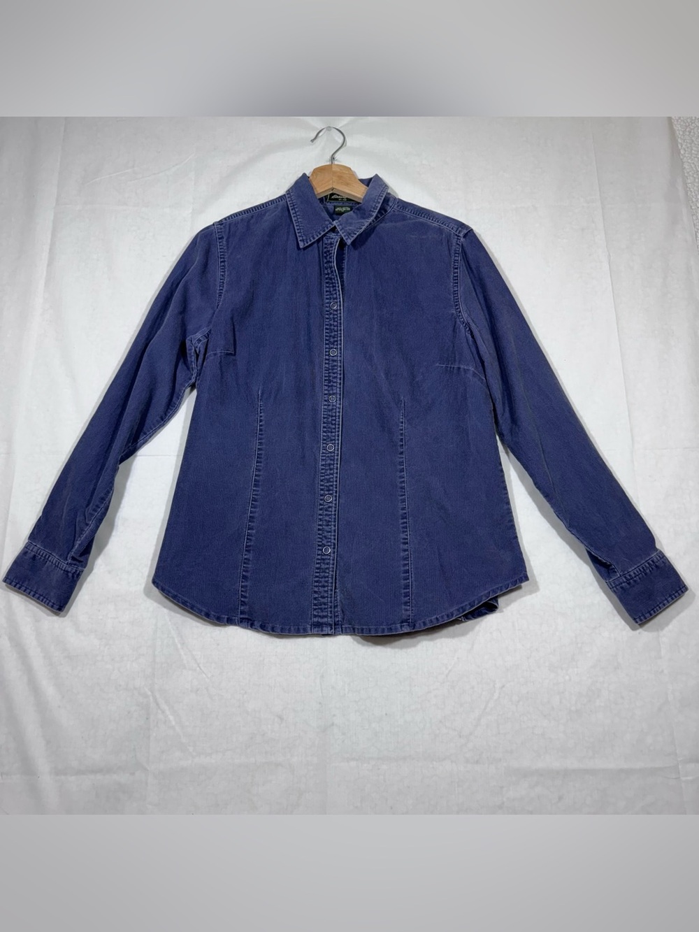 Eddie Bauer Women's Corduroy Snap Button-Down Shirt Size M Blue